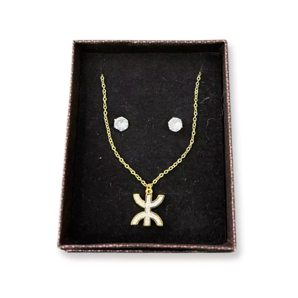Parure Amazigh – Collier et Boucles e n Acier Inoxydable